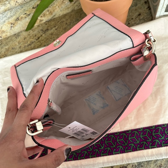 New Kate spade medium lap shoulder bog  pebbled leather peechy ros - Picture 6 of 11